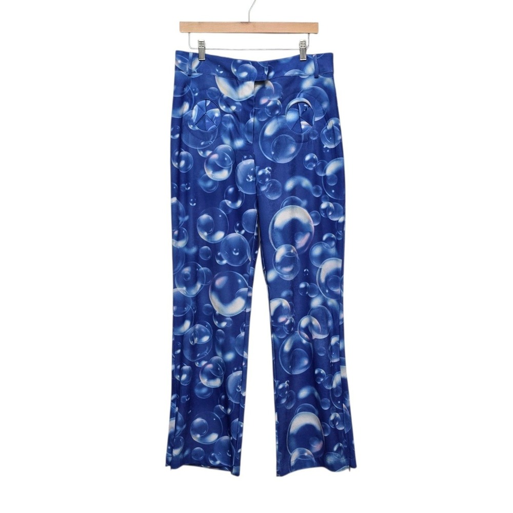 House of Sunny Blue Bubble Print High Waisted Straight Leg Pants Vol 18 Size 10